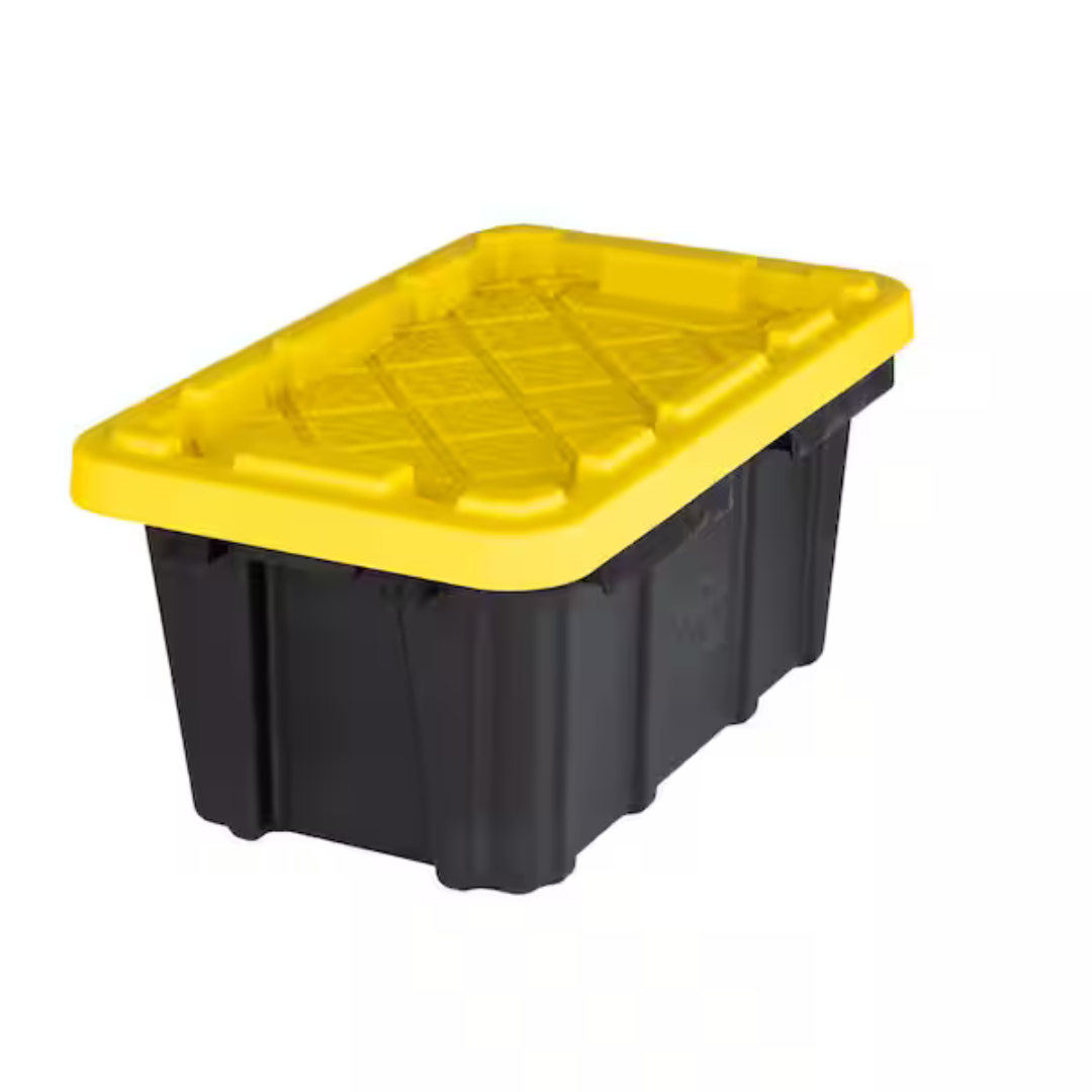 6.5-Qt HDX Small Storage Tote With Yellow Lid (Black Or Clear)