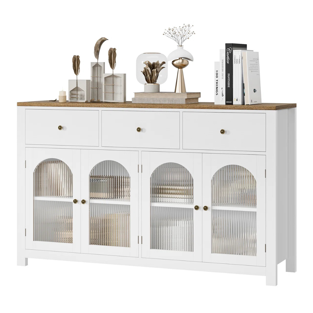 Wade Logan Bonnetta 55.1"W Modern Buffet Cabinet (3 Colors)