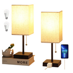Set Of 2 Table Lamps With Outlets