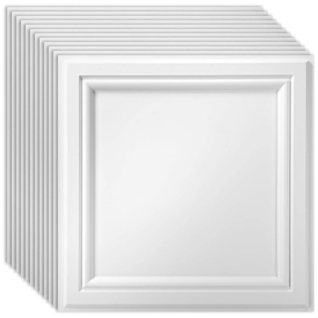 12-Pack Art3d PVC 24" x 24" Waterproof Drop Ceiling Tiles