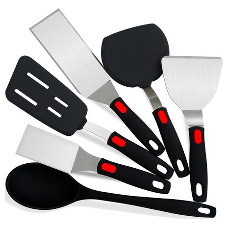 6-Piece Stainless Steel & Silicone Spatula Set