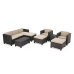 Arville 5 Person Outdoor Seating Group with Cushions (2 Colors)