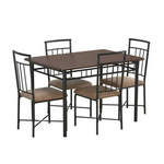 5-Piece Mainstays Louise Traditional Wood & Metal Dining Set