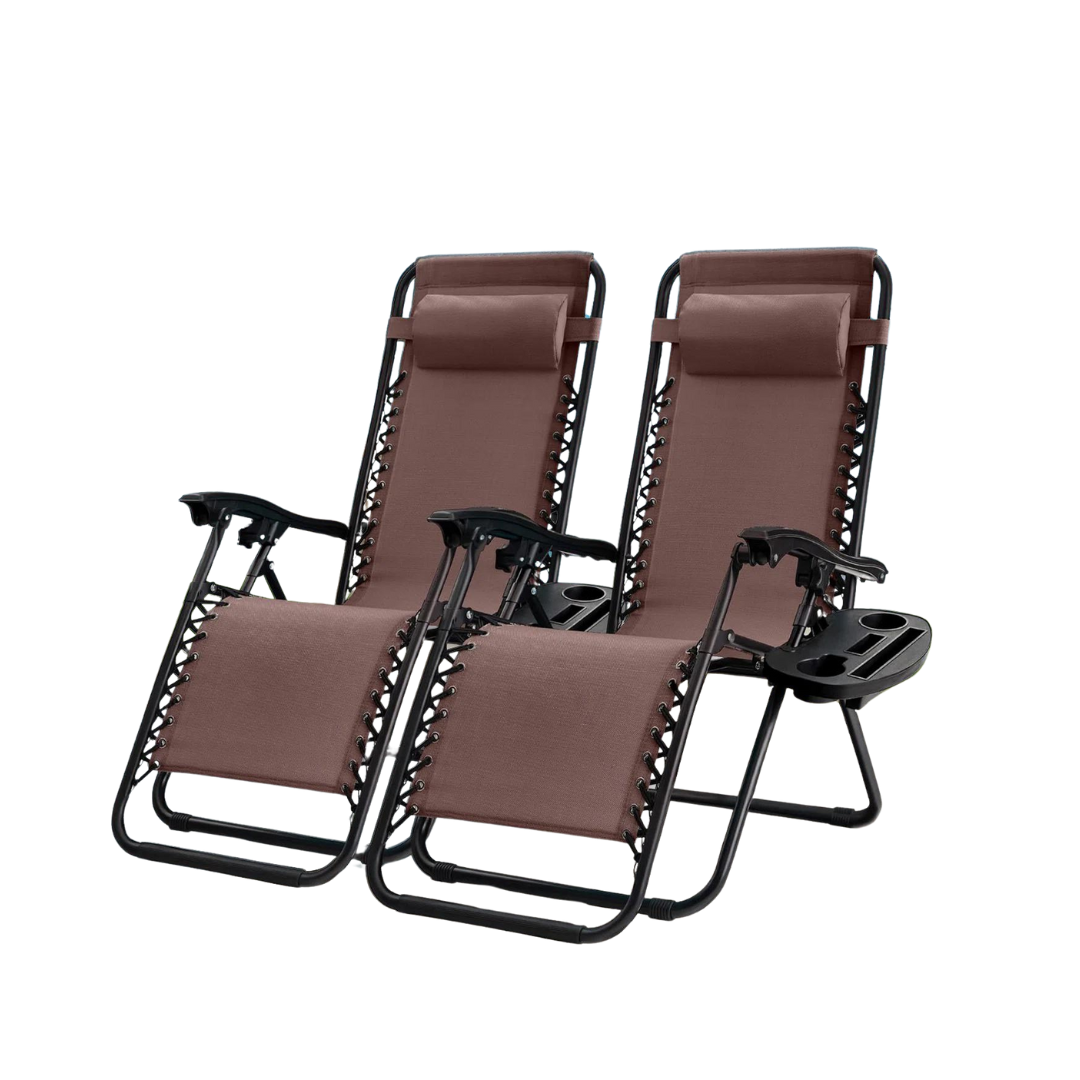 2 Reclining Folding Zero Gravity Chairs