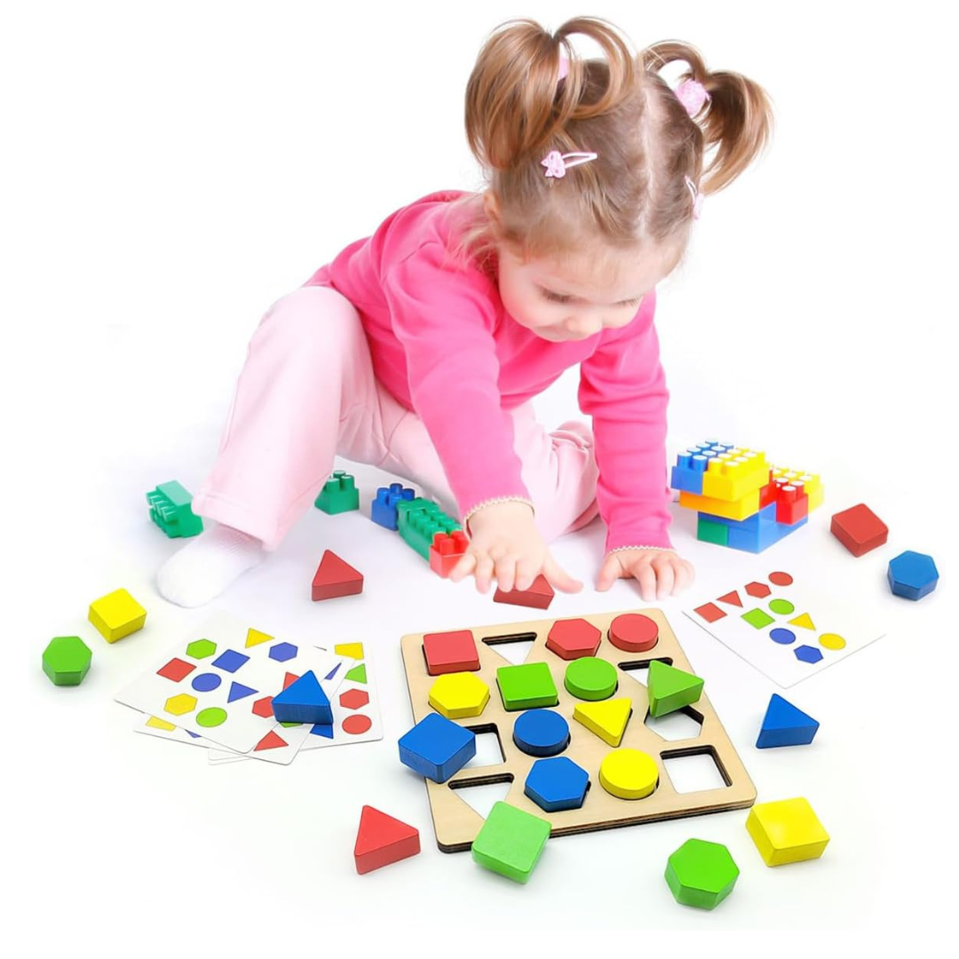 Wooden Shape Puzzle Montessori Toy Shape Sorter