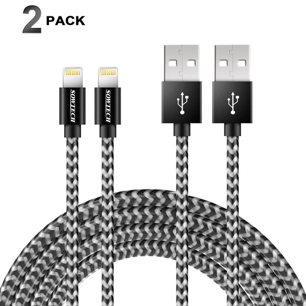 Pack of 2 braided lightning cables