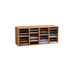 36-Compartment Safco Wood Mail and Document Organizer with Adjustable Shelves