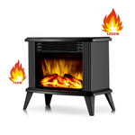 Fireplace Heater With Virtual Flame & Shutoff Safety