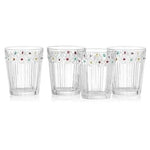 Set Of 4 Darbie Angell Painted Double Glasses Short Beverage Cups