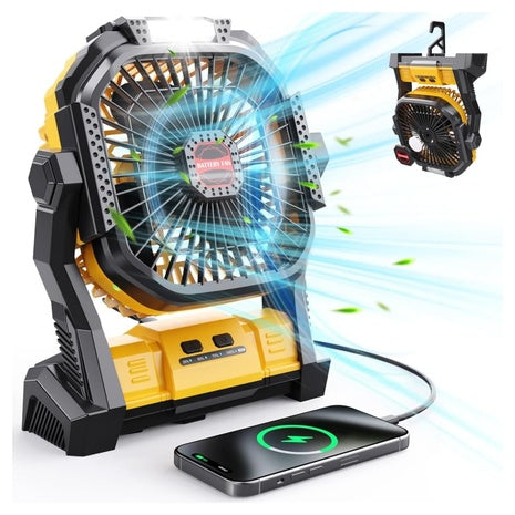 20000mAh Rechargeable Camping Fan with LED Lantern