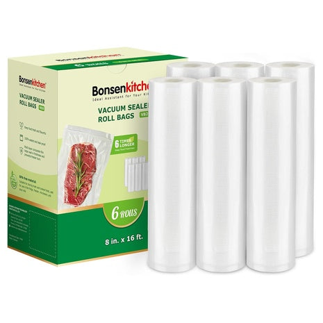 6-Pack 8"x16' Bonsenkitchen Vacuum Sealer Bag