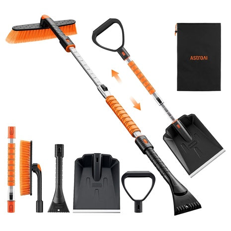 AstroAI Extendable Snow Brush, Ice Scraper & Shovel Kit