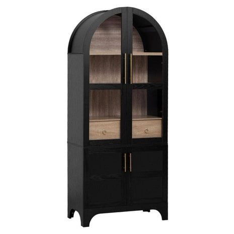 71" Freestanding Tall Kitchen Pantry Storage Cabinet With Glass Door (2 Colors)