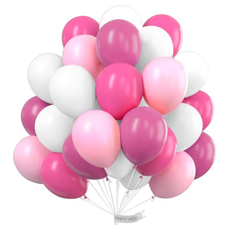 100-Pack Pink & White Balloons