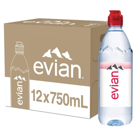 12 Bottles Evian Natural Spring Water