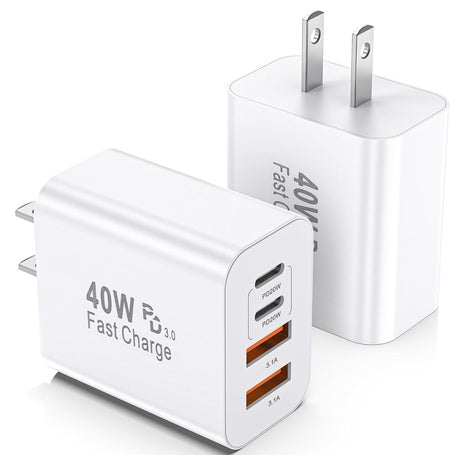 2 40W 4-Port Fast Charger Blocks