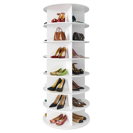 7-Tier Rotating Shoe Rack Tower Closet Organizer (4 Colors)