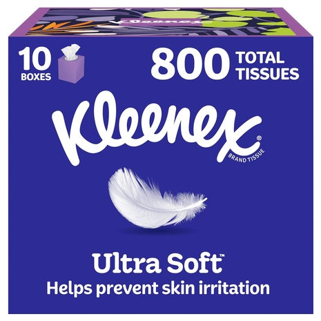 10 Cube Boxes Kleenex Ultra Soft Facial Tissues
