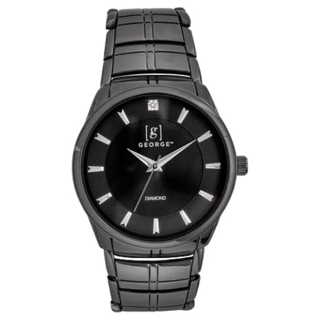 George Men's 41mm Gunmetal Tone Slim Case Bracelet Watch