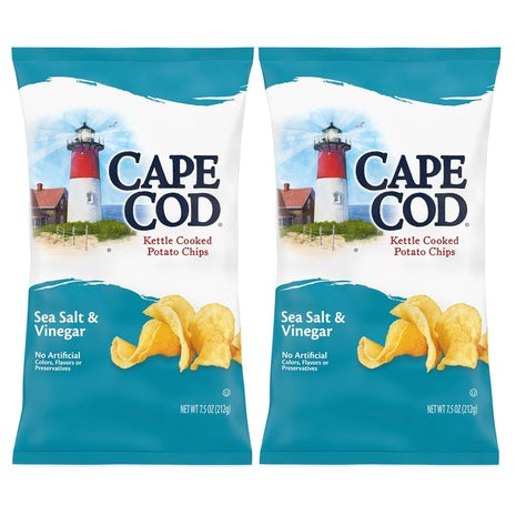 2 Bags Of Cape Cod Sea Salt & Vinegar Kettle Potato Chips (7.5 oz)