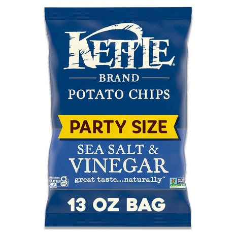 7 Party Size Bags Kettle Sea Salt & Vinegar Chips