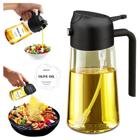 2-in-1 Glass Oil Sprayer & Dispenser