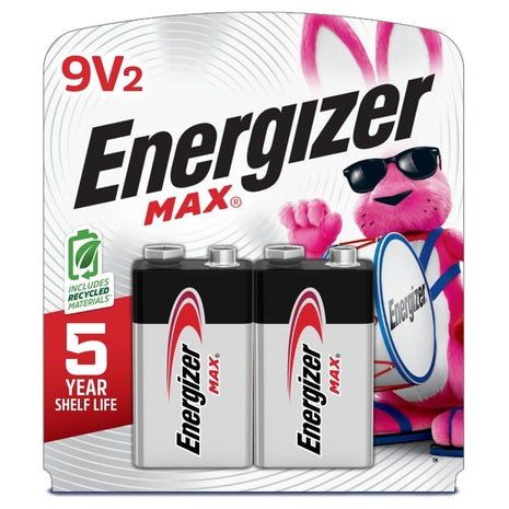 2-Pack Energizer MAX 9V Batteries