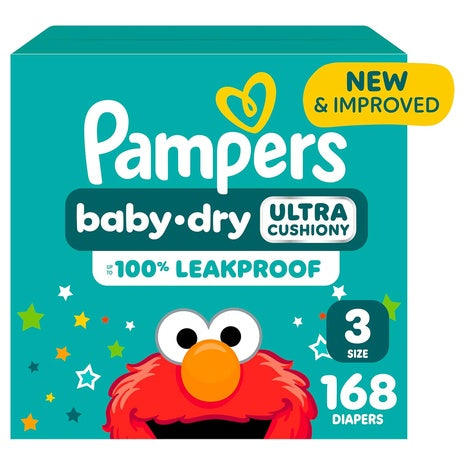 168 Size 3 Pampers Baby Dry Diapers