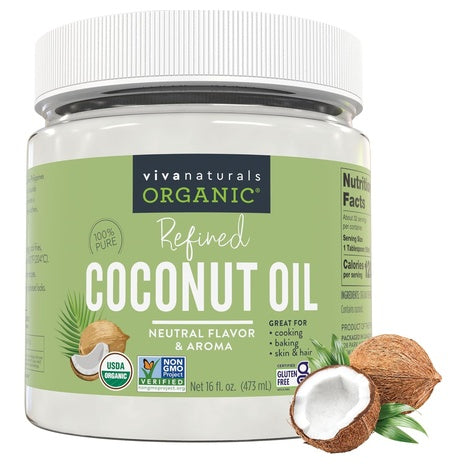Viva Naturals Organic Refined Coconut Oil (16oz)