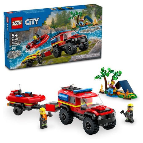 LEGO City Fire 4x4 Fire Truck with Rescue Boat