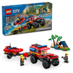LEGO City Fire 4x4 Fire Truck with Rescue Boat