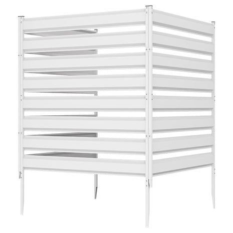 3-Piece 39" W X 42" H Metal Privacy Modular Louvered Outdoor Fence Panel