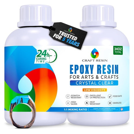 Craft Resin Crystal Clear Epoxy Resin Kit (34oz)