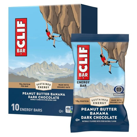 10 Clif Bar Peanut Butter Banana with Dark Chocolate Protein Bars
