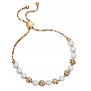 Charter Club Pavé & Imitation Pearl Slider Bracelet