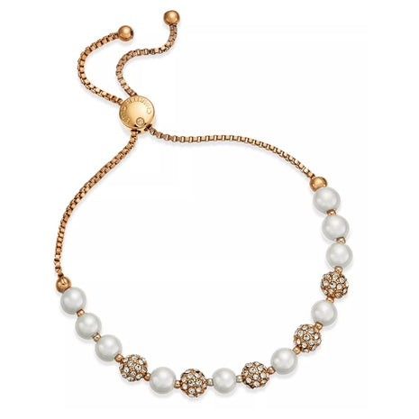 Charter Club Pavé & Imitation Pearl Slider Bracelet
