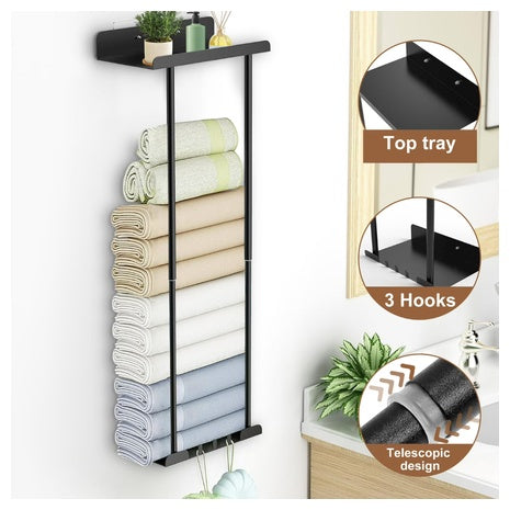 Wall Mount Metal Towel Rack