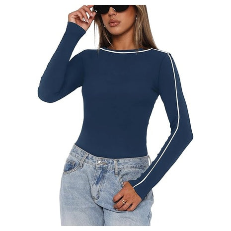 Women's Long Sleeve Stripe Top (8 Colors)