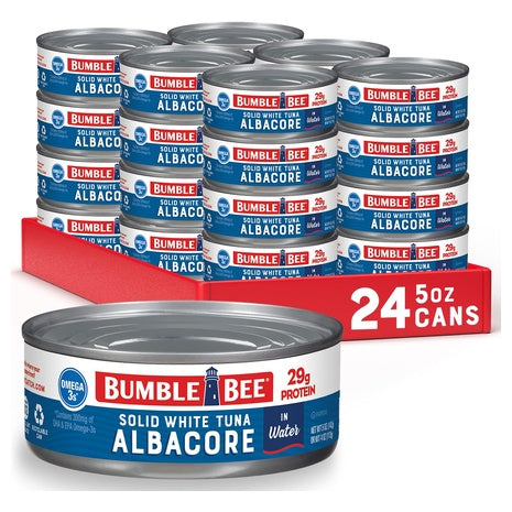 24 Cans Bumble Bee Solid White Albacore or Chunk Light Tuna in Water
