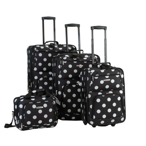 4-Piece Rockland Polka Softside Upright Luggage Set