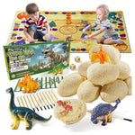 12-Dino Fossil Eggs Excavation Stem Toy Kit w/ Play Mat