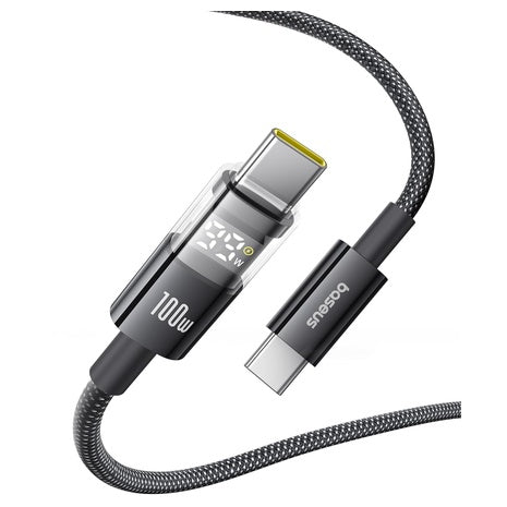 Baseus 100W 6.6Ft USB-C Cable with LED Display