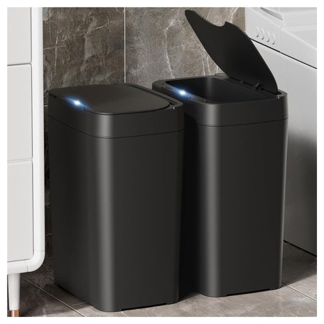2-Pack Automatic 2.7 Gallon Bathroom Trash Can With Lid