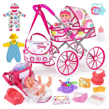 Baby Doll Stroller Play Set