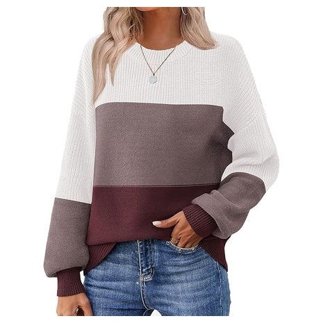 Women's Chunky Oversized Colorblock Knit Sweater (12 Colors)
