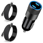 72W Dual PD Fast Charging Car Charger + 2 USB-C Cables