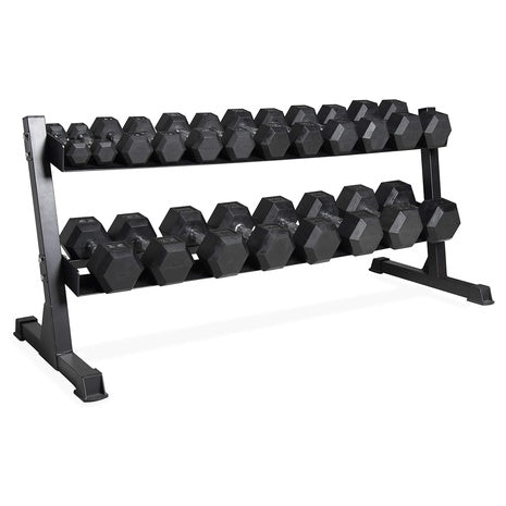 550-Lbs CAP Barbell Dumbbell Set with 2-Tier Rack