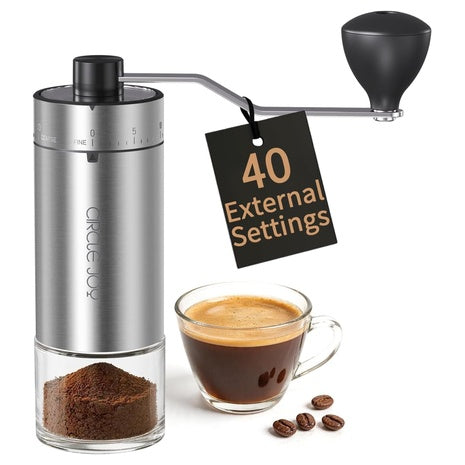 Circle Joy Mini Manual Coffee Grinder With 40 Settings
