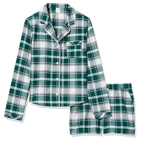 Amazon Essentials Women's Woven Flannel Loungewear Pajama Set
