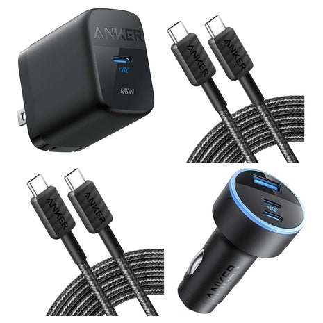 Anker 4-in-1 Charging Kit With 45W Wall Charger, 67W Car Charger & 2 USB-C Cables